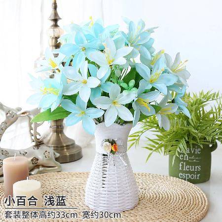 餐桌臥室客廳裝飾品擺設花酒柜創意擺件工藝品塑料花